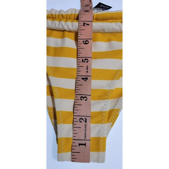 SAME Los Angeles Bottom Swim Womens High Rise Striped Yellow/White Small NWT - Picture 9 of 11